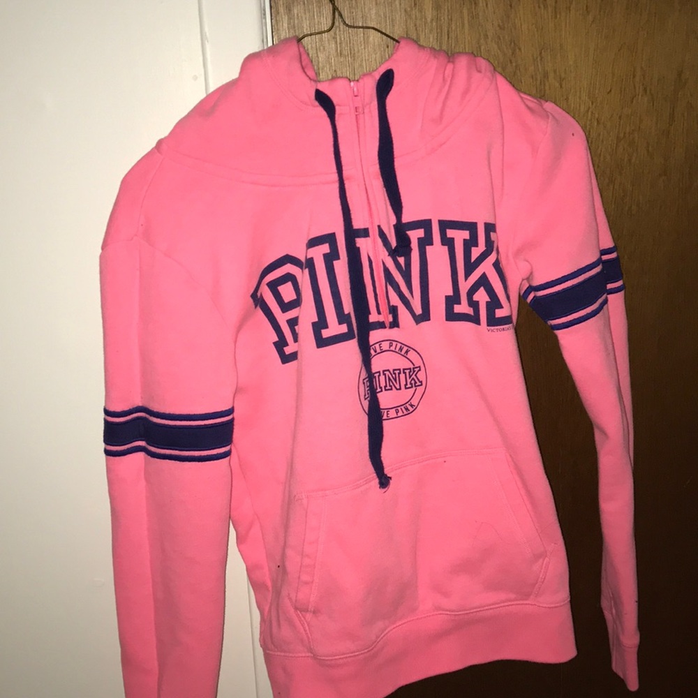 A pink sweatshirt